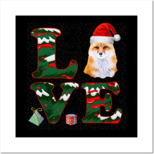 Christmas Pajama Funny Santa Red Plaid Fox Christmas Posters and Art